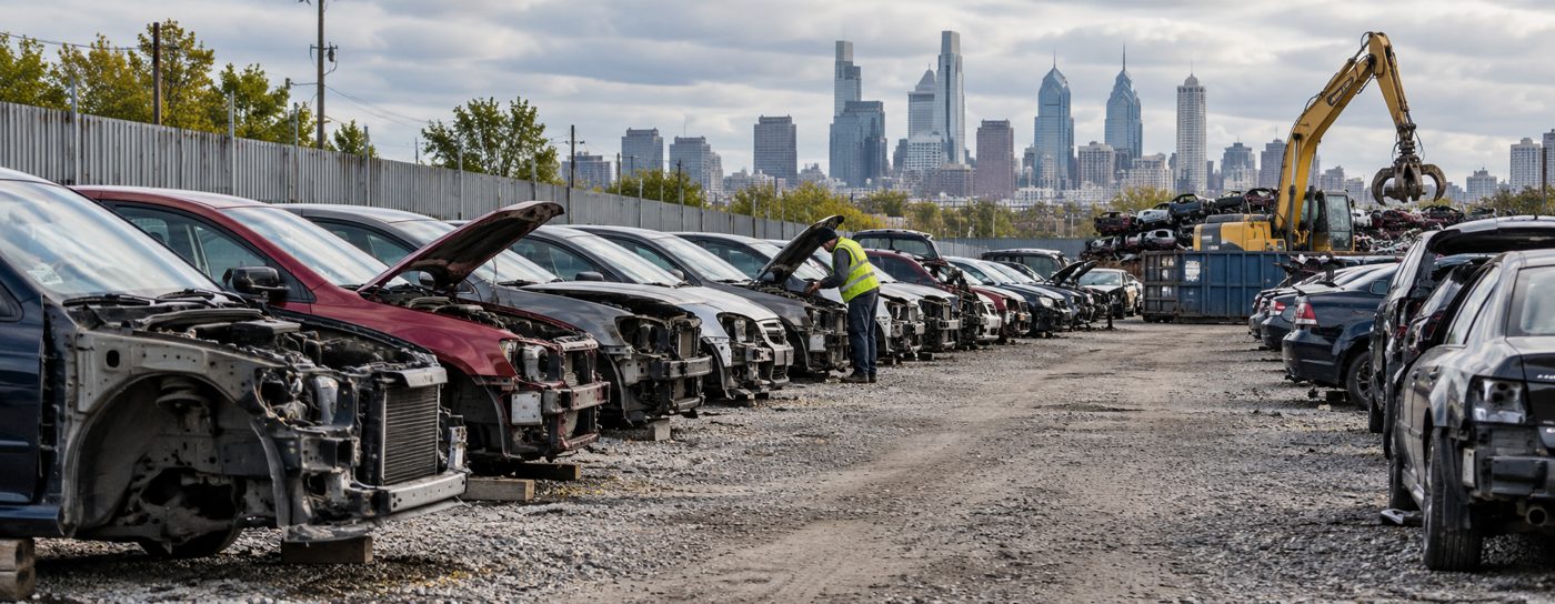 Illustrative auto recycling yard near Philadelphia